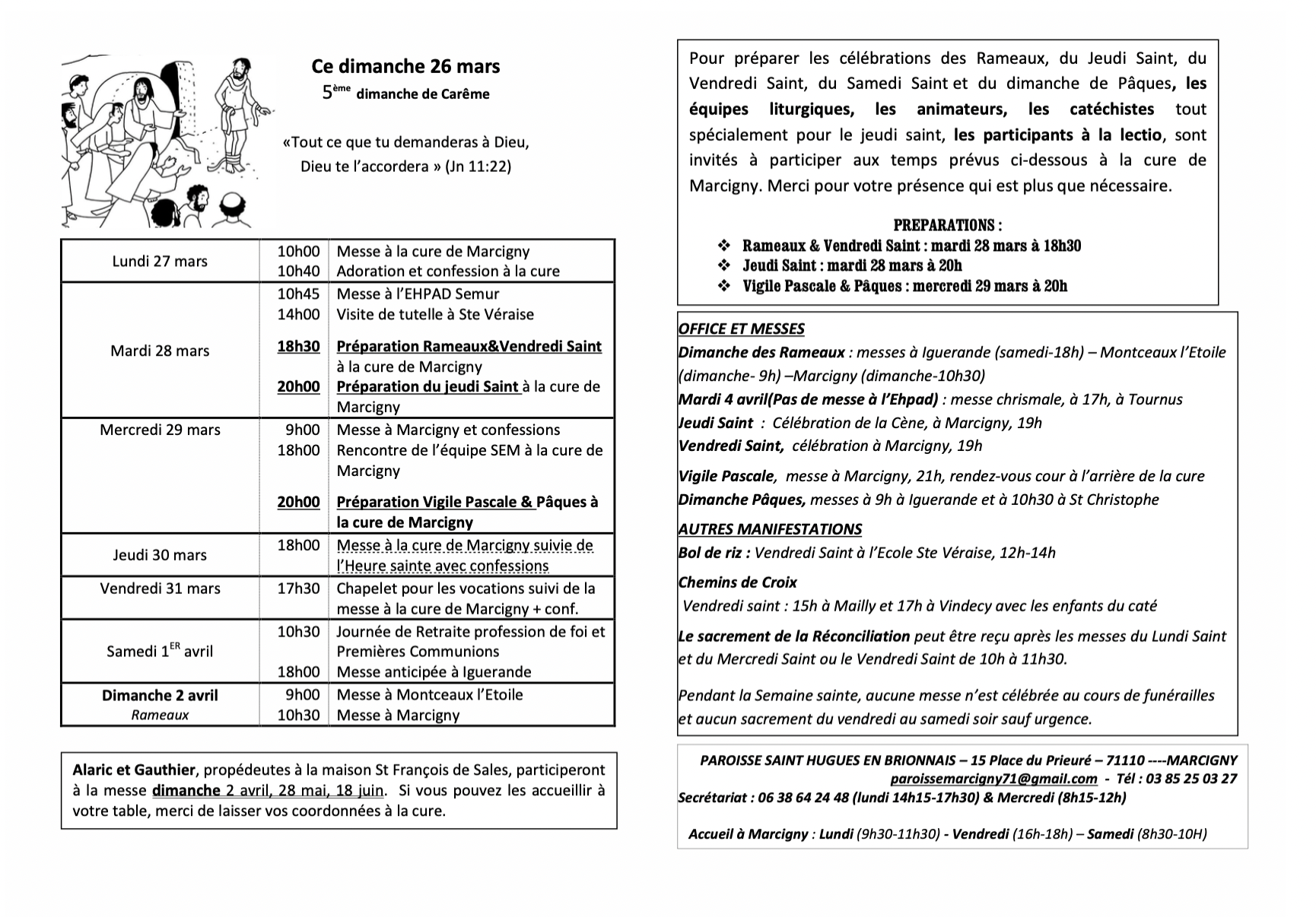 programme du 26/03 au 2/04